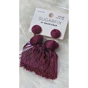 NEW Sugarfix Baublebar Maroon/Plum Tassle Earrings.